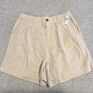 NWT GAP High Rise Pleated Linen Shorts